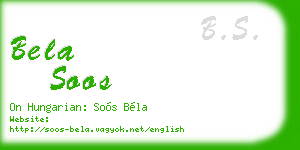 bela soos business card