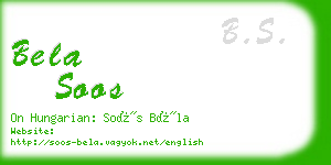 bela soos business card